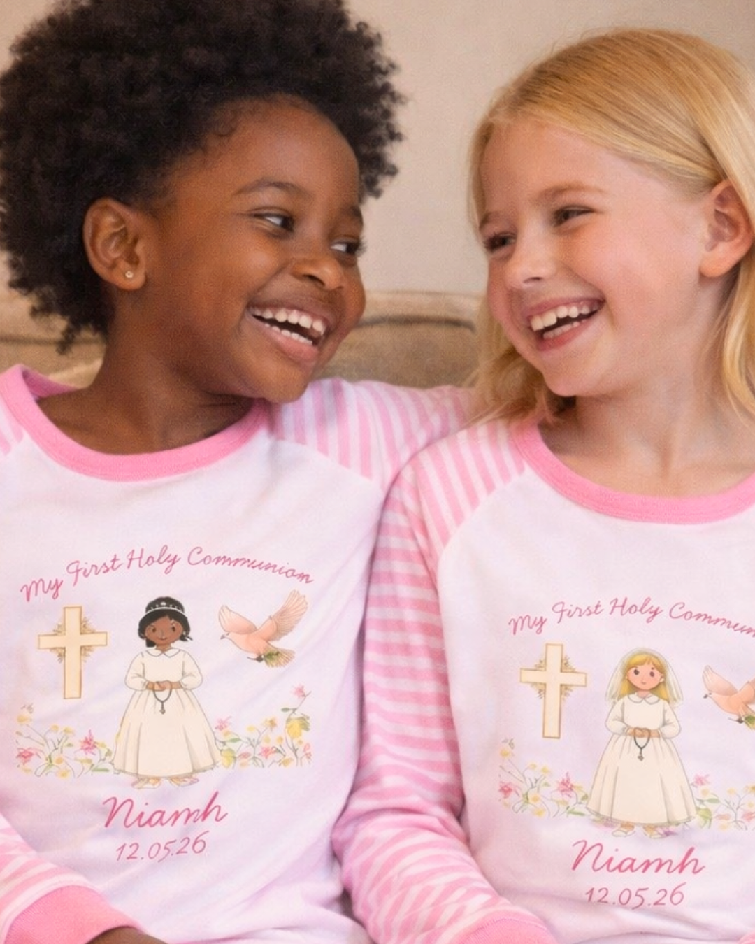 Pink Holy Communion Pyjamas - Personalised