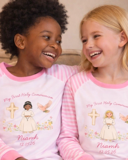 Pink Holy Communion Pyjamas - Personalised