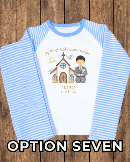 Blue Holy Communion Pyjamas - Personalised