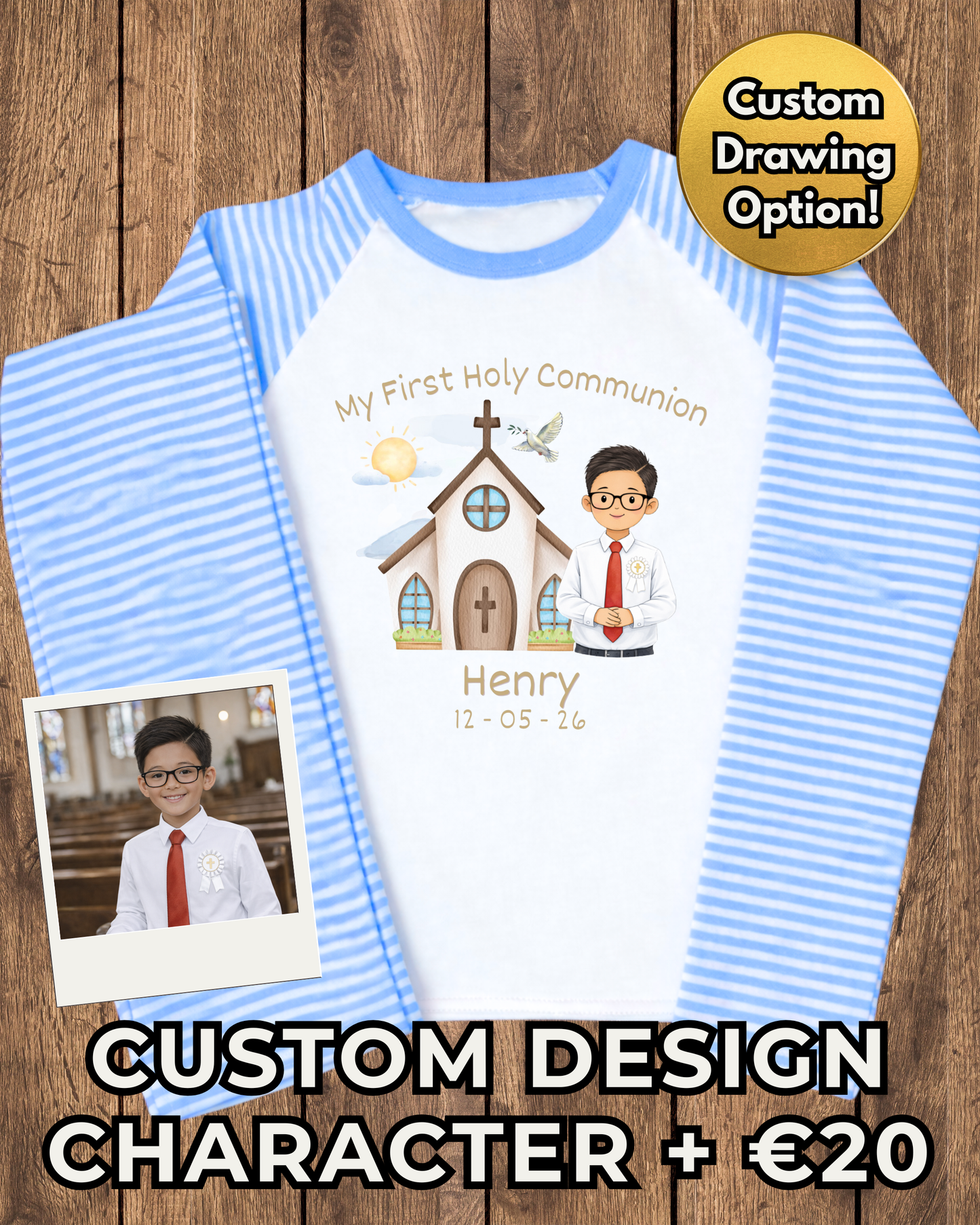 Blue Holy Communion Pyjamas - Personalised