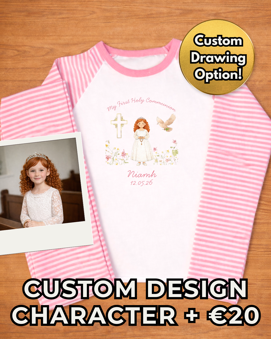 Pink Holy Communion Pyjamas - Personalised