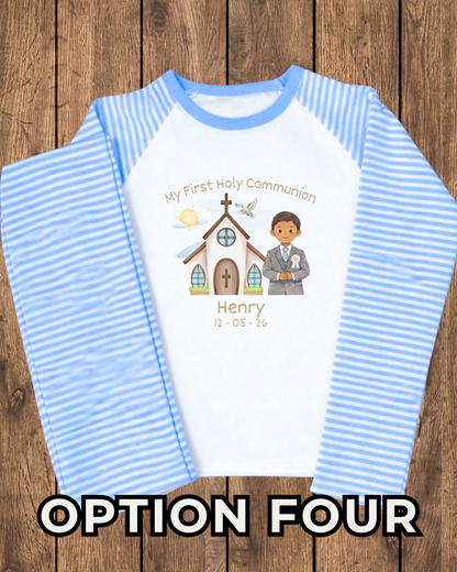 Blue Holy Communion Pyjamas - Personalised