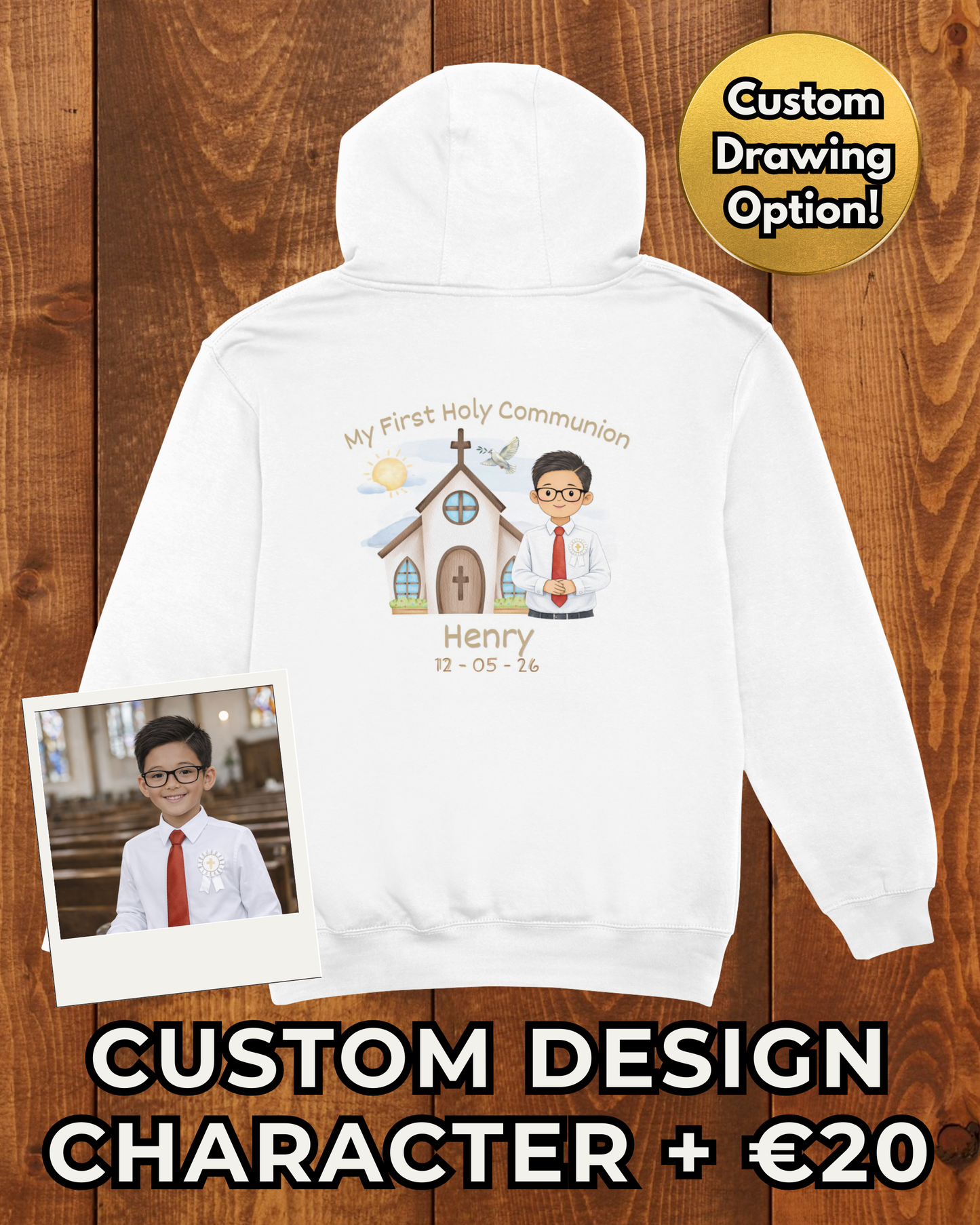 Boy’s Holy Communion Hoodie - Personalised