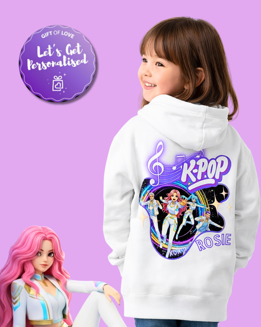 Luxury K-Pop Hoodie for Kids – Personalised Name Print