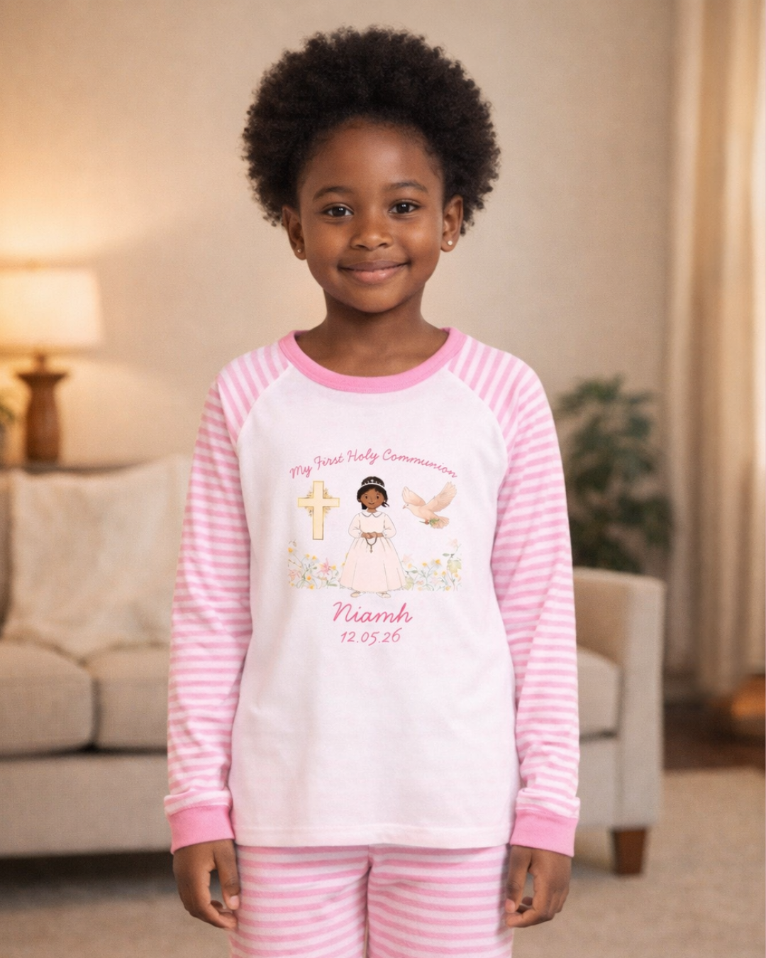 Pink Holy Communion Pyjamas - Personalised
