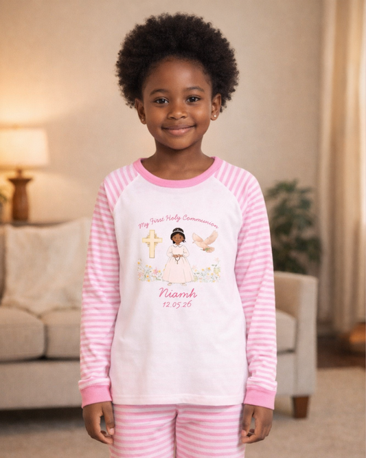Pink Holy Communion Pyjamas - Personalised