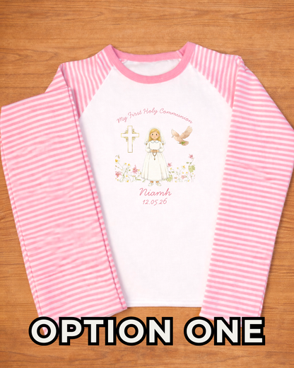 Pink Holy Communion Pyjamas - Personalised