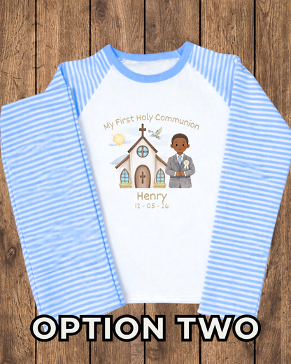 Blue Holy Communion Pyjamas - Personalised