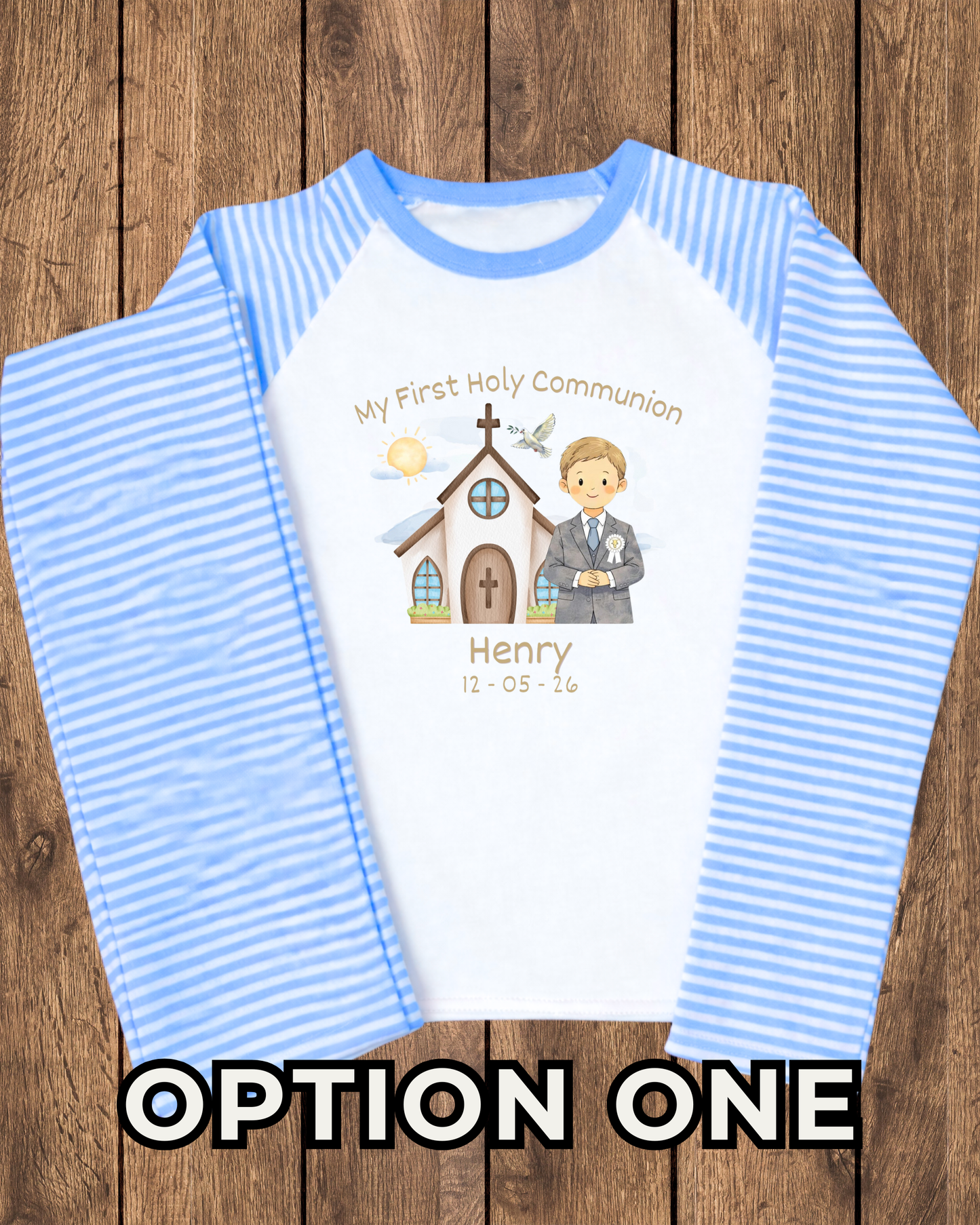 Blue Holy Communion Pyjamas - Personalised
