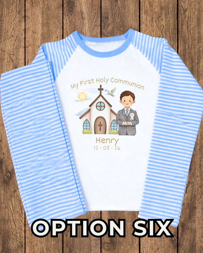 Blue Holy Communion Pyjamas - Personalised