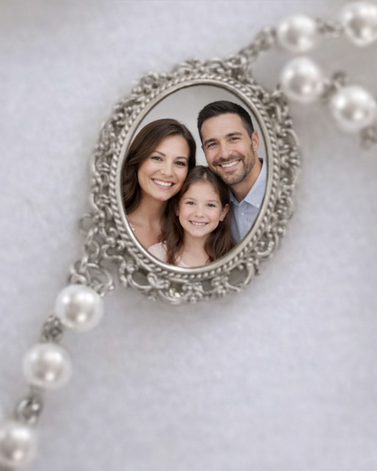 Personalised Holy Communion Rosary Beads with Photo Keepsake