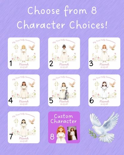 Girls Deluxe First Holy Communion Gift Box – Personalised Bundle with Pyjamas, Robe, Slippers & More